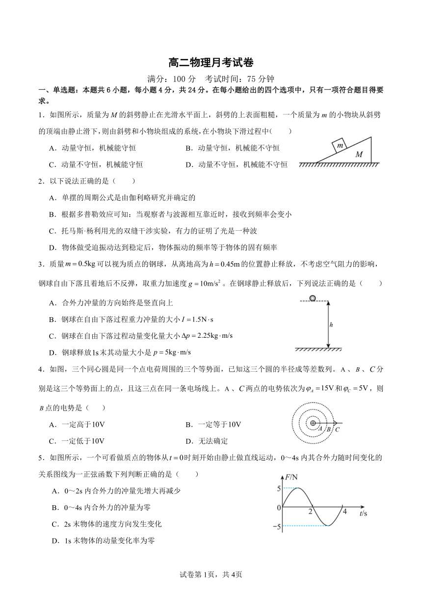 湖南省长沙市长沙县2023-2024学年高二上学期12月月考物理试题（PDF版含答案）