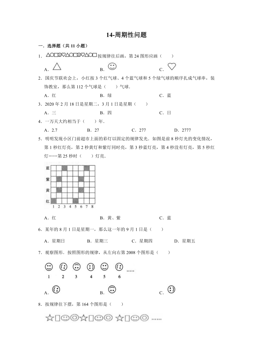 人教版六年级奥数专项训练-14-周期性问题（含解析）