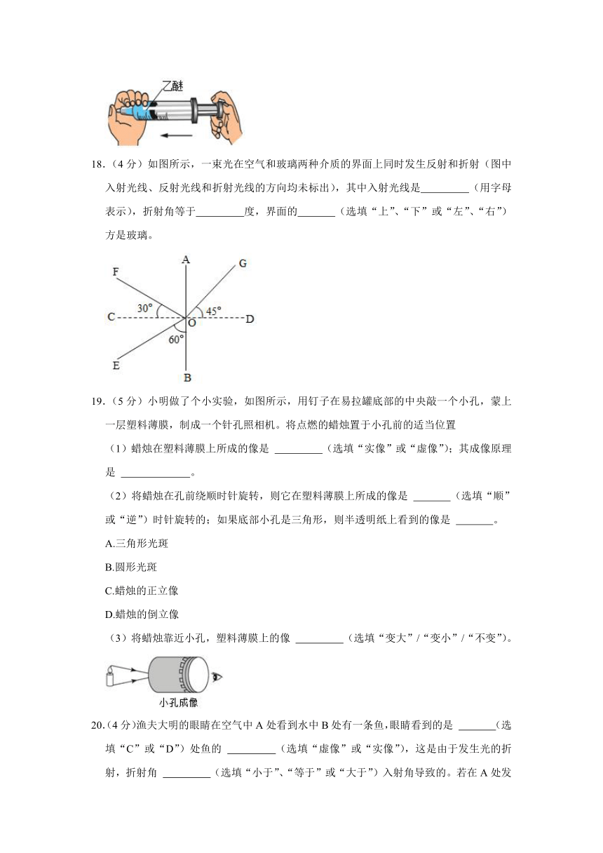 江苏省泰州市靖江市滨江学校2023-2024学年八年级上学期期中物理试卷（含答案）