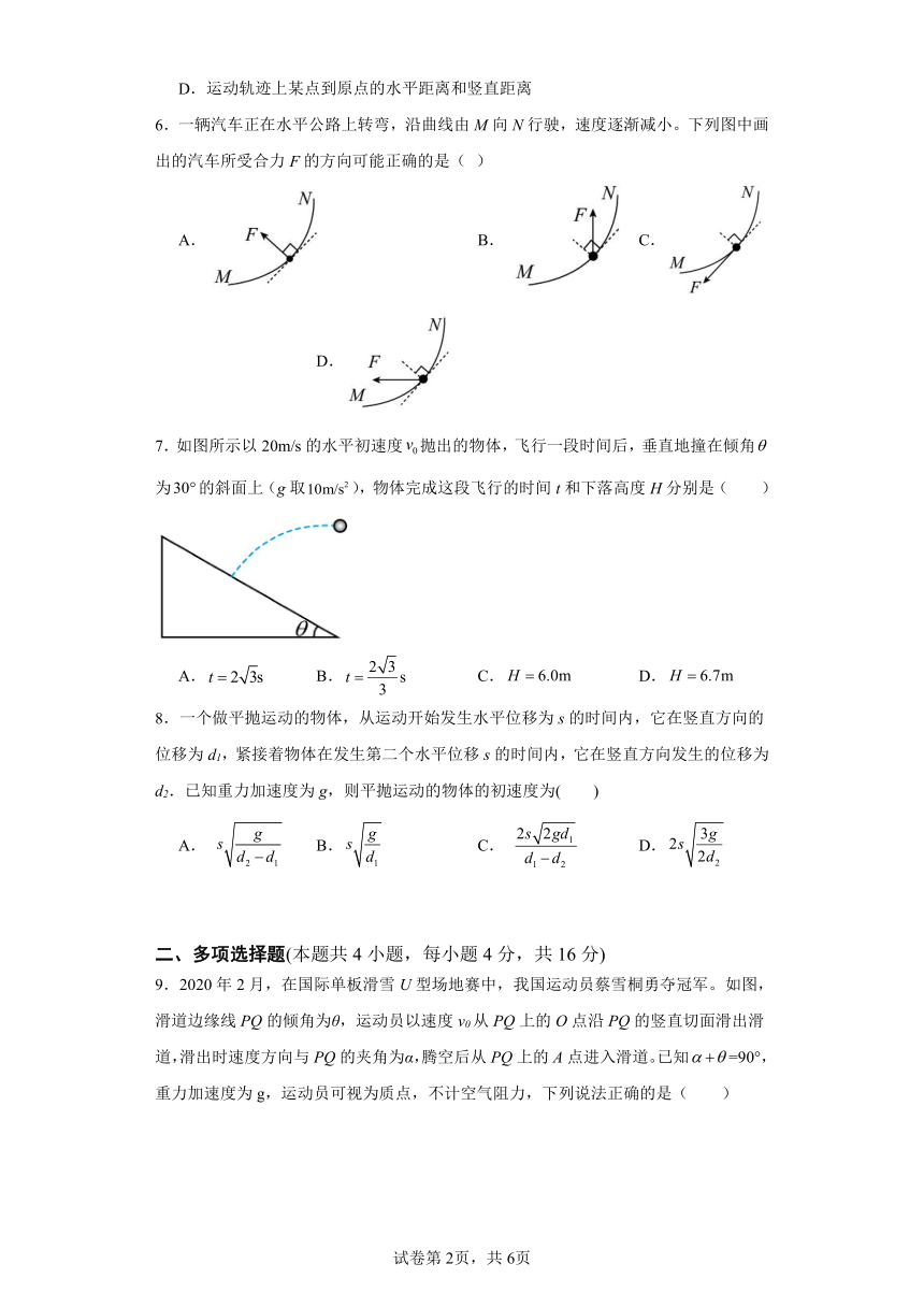 第五章 抛体运动  章末复习与检测（含解析）