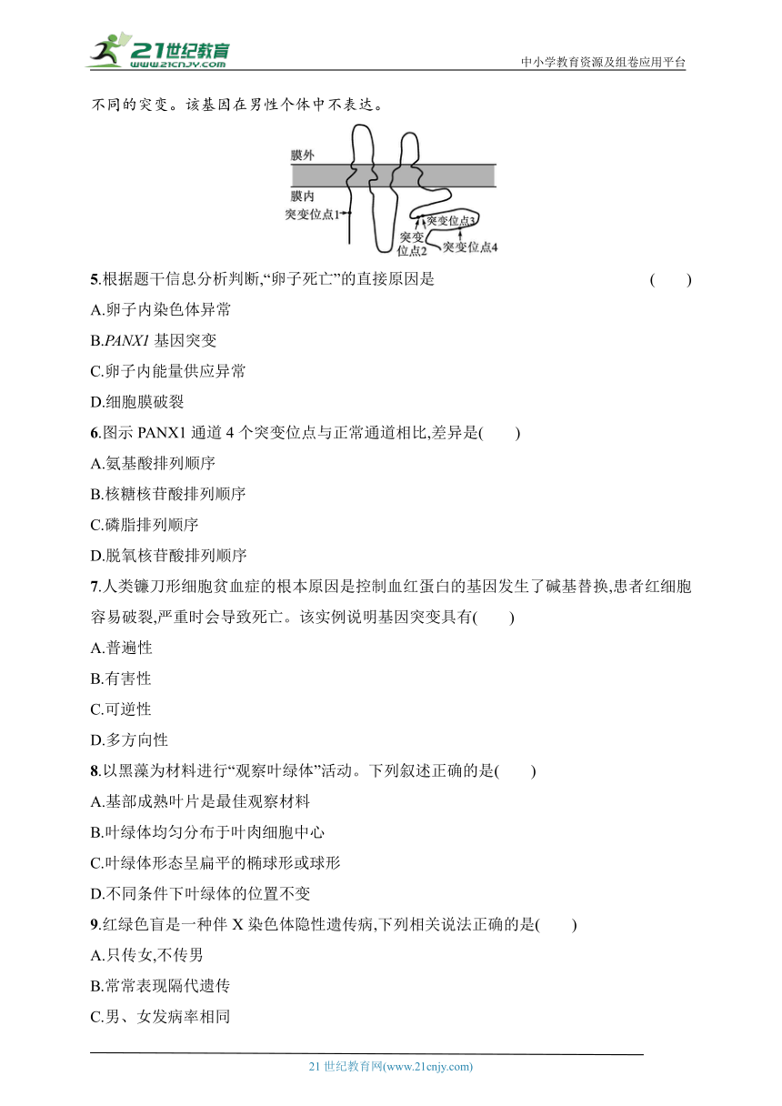 2024普通高中学业水平考试生物模拟卷8(含解析）