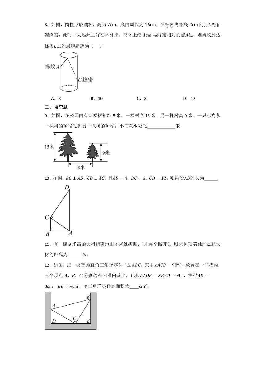 第1章勾股定理 期末综合复习题（含答案） 北师大版八年级数学上册