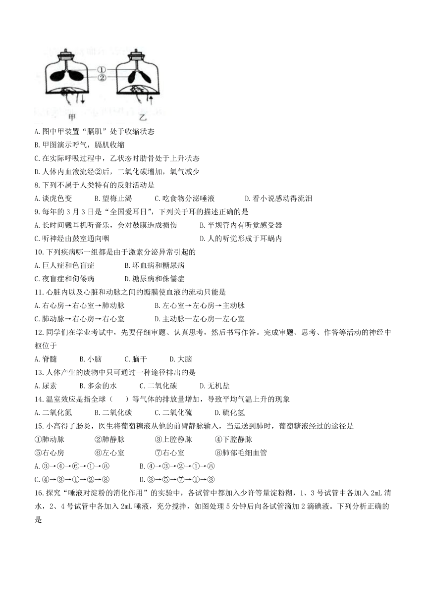 山西省临汾市襄汾县2022-2023学年七年级下学期期末考试生物学试题（含答案）