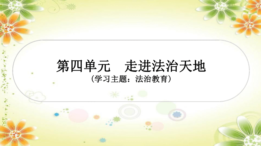 2024年中考道德与法治课件（甘肃专用）七年级下册第四单元　走进法治天地(共43张PPT)