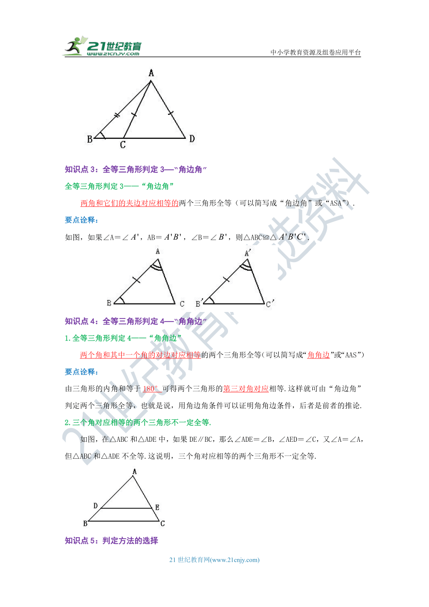 12.2 三角形全等的判定 学案（知识清单+典型例题+巩固提升）（含解析）
