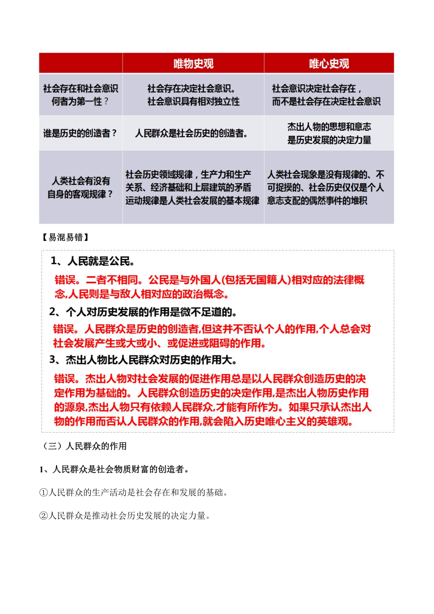 5.3 社会历史的主体 教案 2023-2024学年高中政治统编版必修四