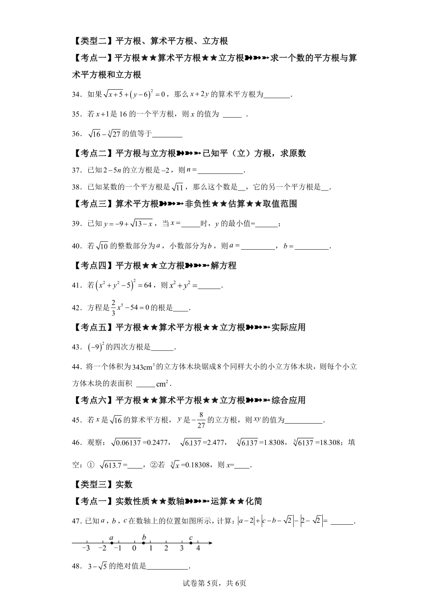 专题6.13实数 常考考点分类专题 基础篇 专项练习（含解析）2023-2024学年七年级数学下册人教版专项讲练