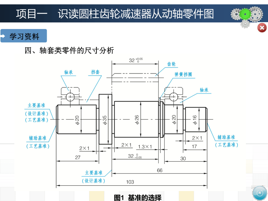 项目一　识读圆柱齿轮减速器从动轴零件图 课件(共95张PPT)-《机械制图》同步教学（大连理工大学出版社）