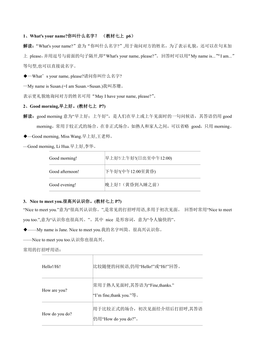 牛津译林版七年级上册Unit 1 This is me!单元同步阅读指导