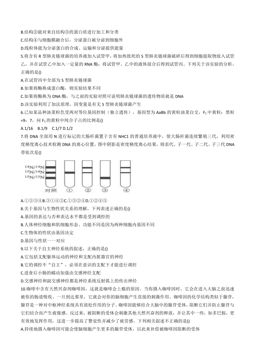 吉林省长春市农安县2023-2024学年高三上学期10月零模调研生物学试题（含解析）