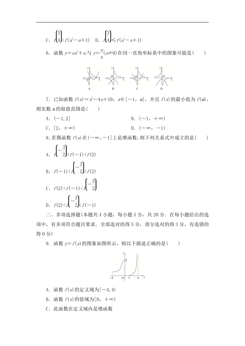 2023-2024学年人教A版数学必修第一册综合测试第三章 函数的概念与性质 单元质量测评（解析版）