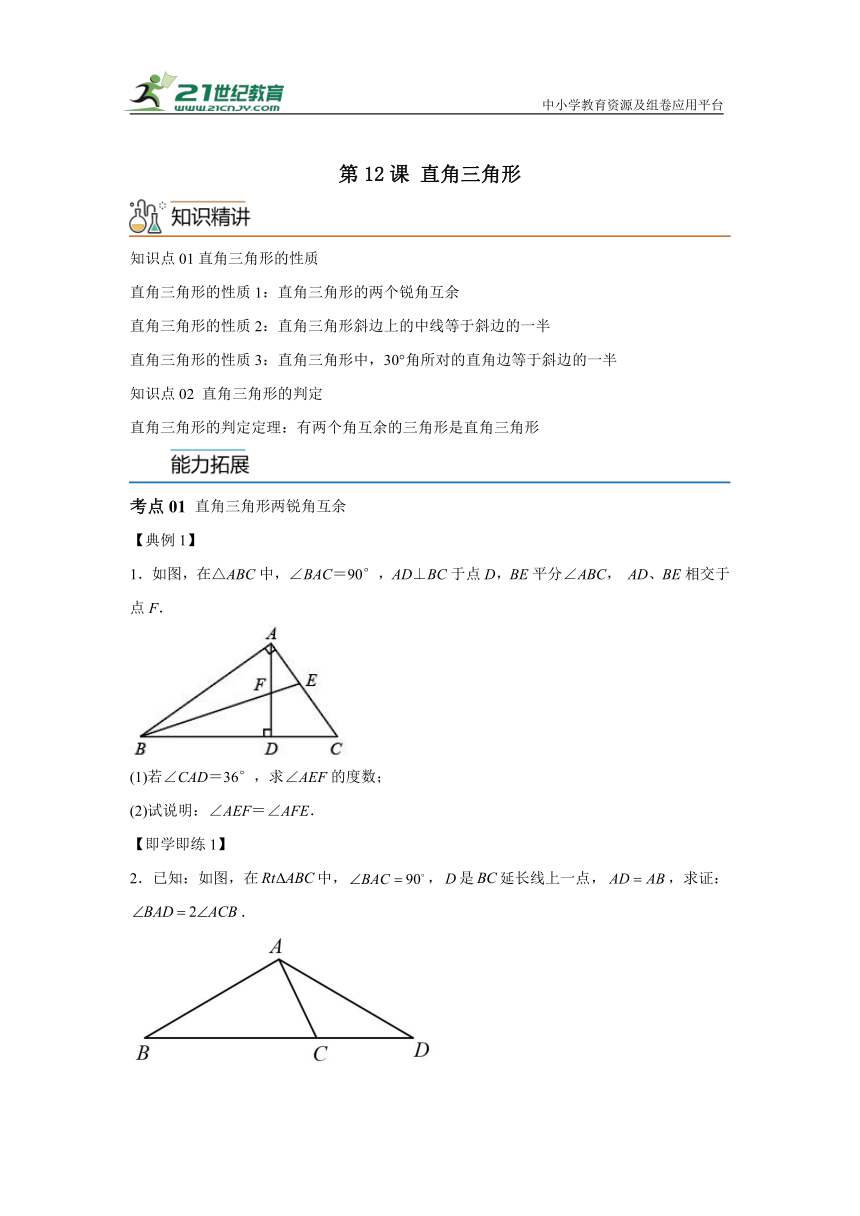2.6 直角三角形 同步讲练（含解析）