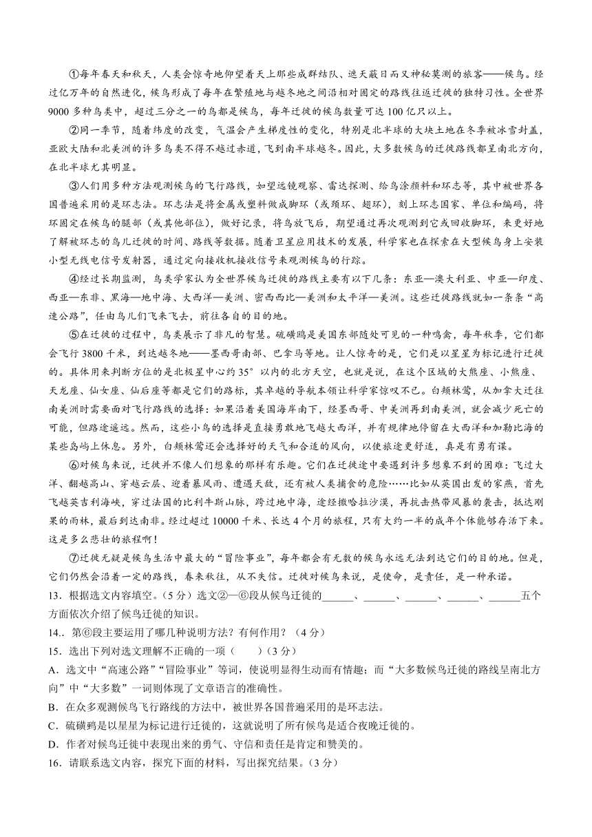山东省淄博市张店区2022-2023学年八年级下学期期末语文试题（含答案）