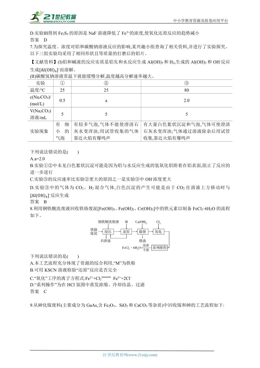 2024新高考化学高考专题复习--专题五金属及其化合物(含答案)