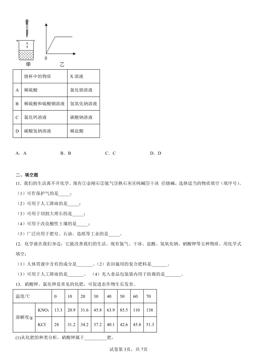 第12章 盐 检测题(含解析)2023-2024学年九年级化学京改版（2013）下册