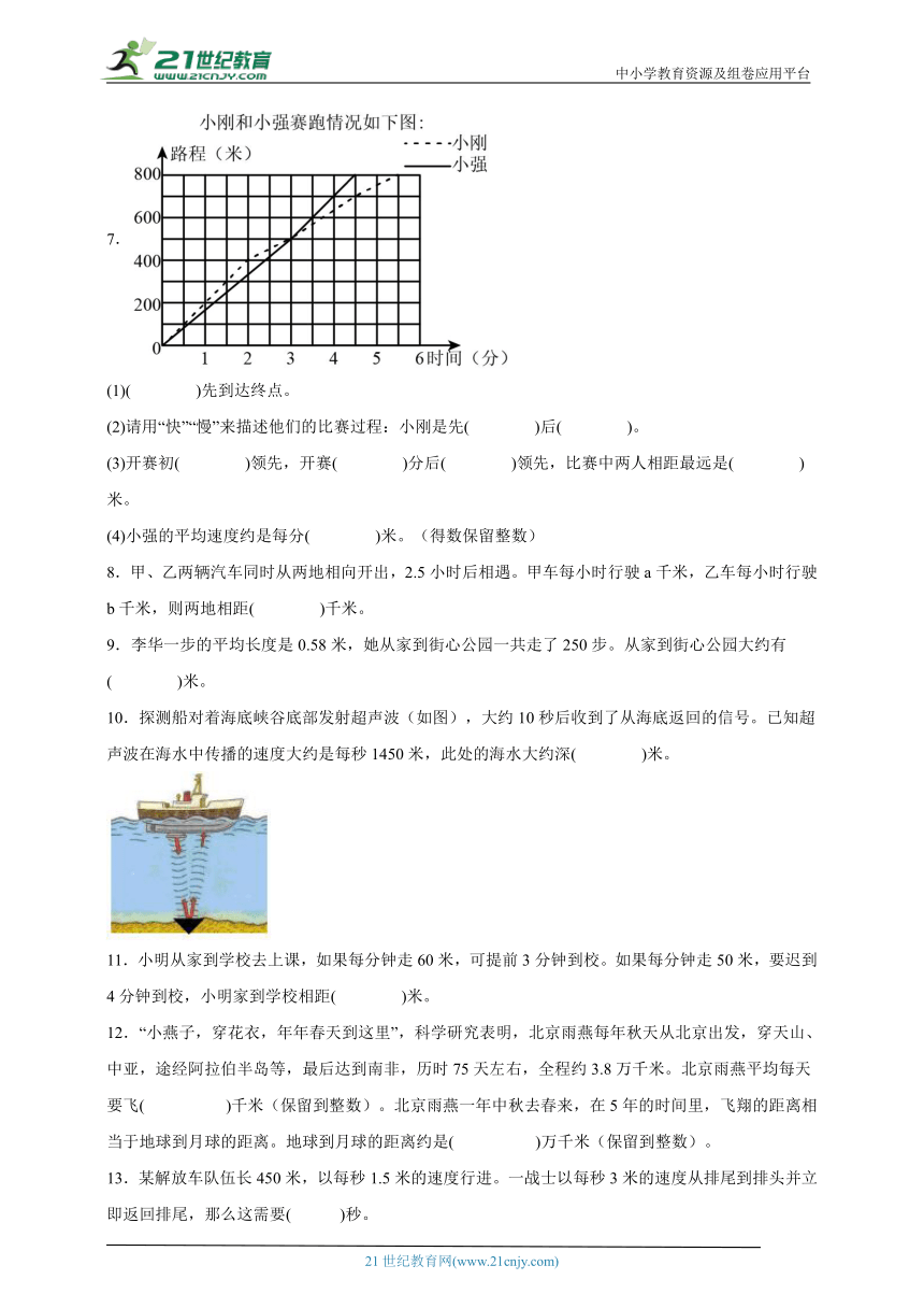 5升6奥数拓展：行程问题（试题） 小学数学六年级上册人教版（含答案）