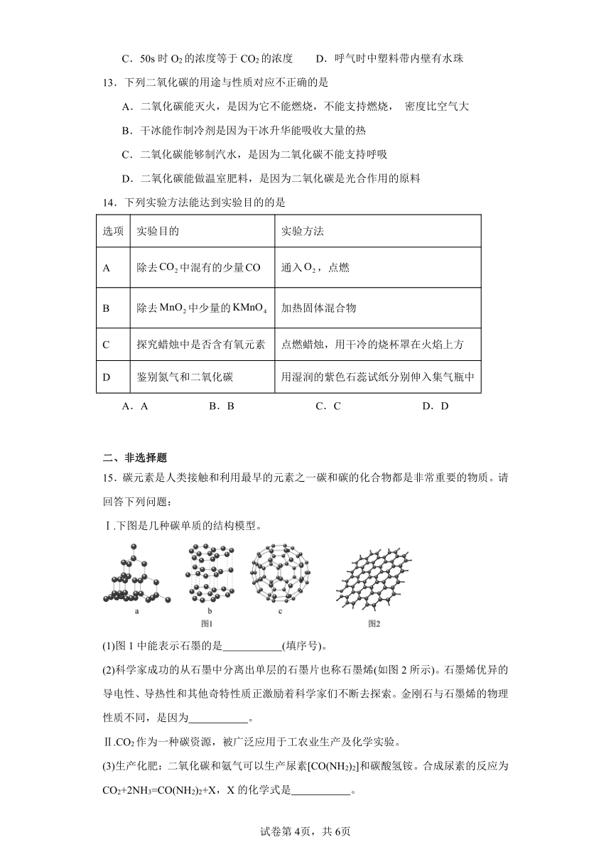 第六单元碳和碳的氧化物单元同步训练题（含答案）-2023-2024学年九年级化学人教版上册