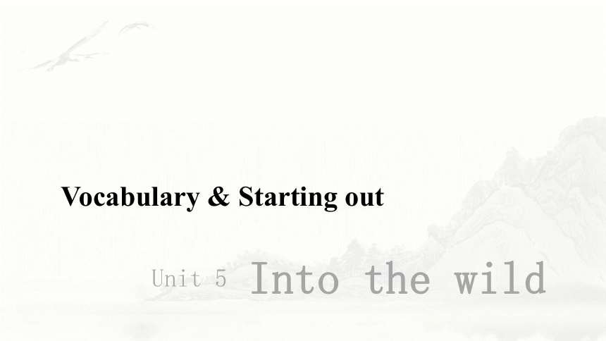 外研版（2019）必修 第一册Unit 5 Into the wildVocabulary & Starting out课件 （19张）