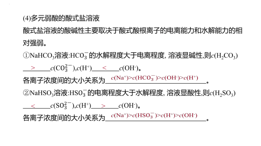 2024届高三化学一轮复习课件：粒子浓度的大小比较  课件(共26张PPT)