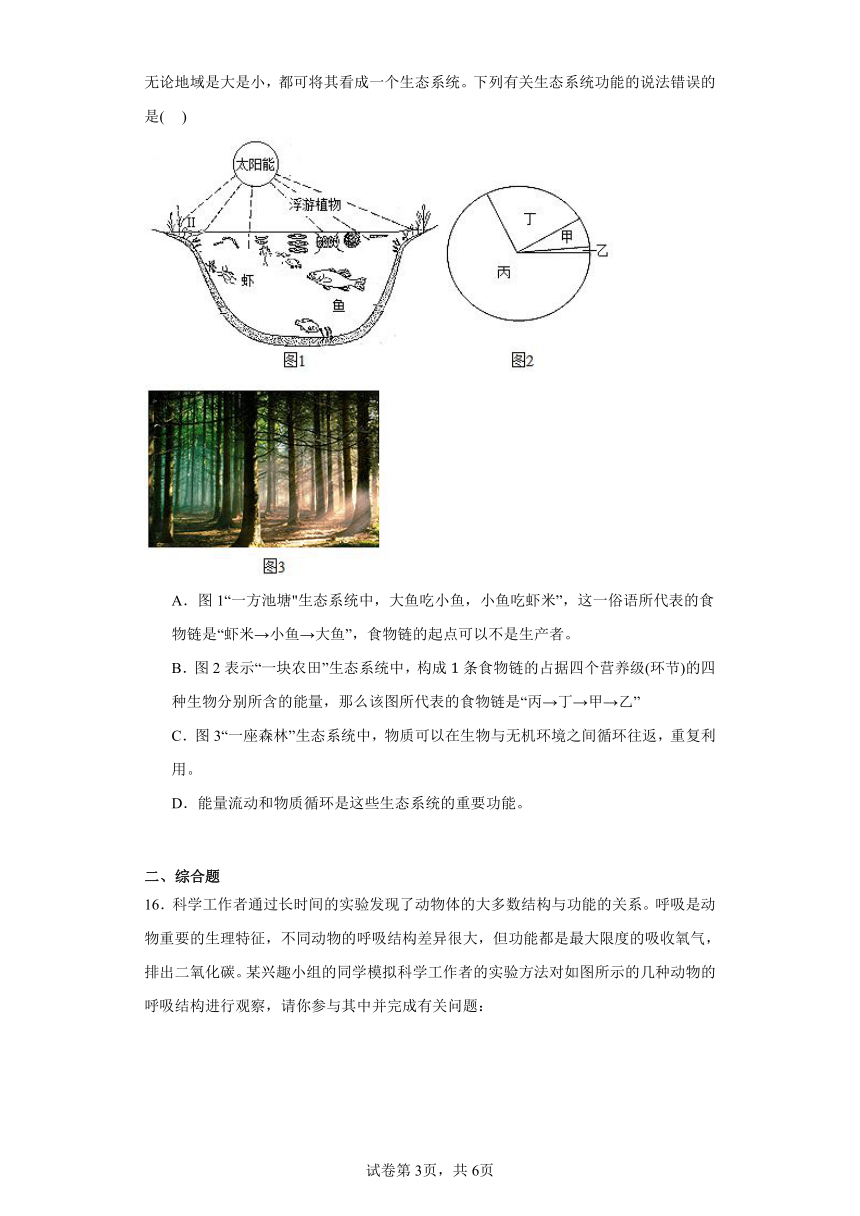 2023-2024学年初中生物苏教版八年级上册期末测试模拟卷2（答案+解析）