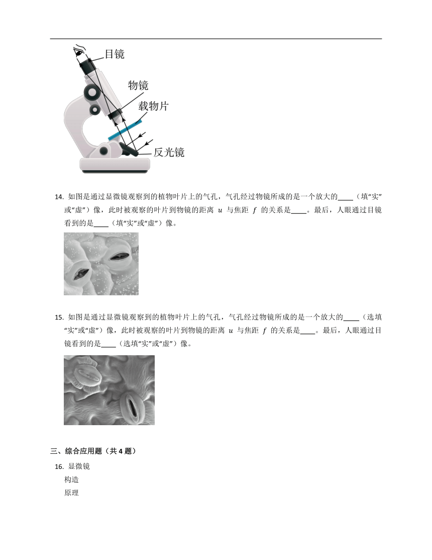 人教版八上5.5显微镜和望远镜  同步练习（含解析）