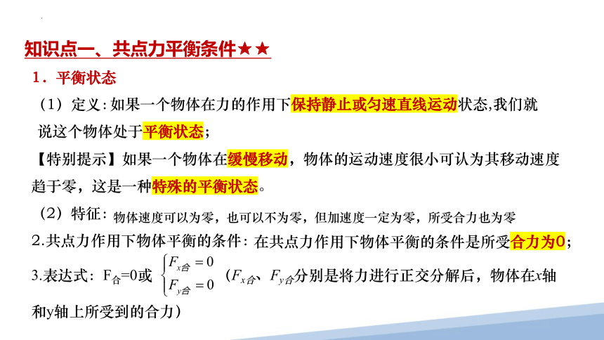 物理人教版（2019）必修第一册3.5共点力的平衡（共21张ppt）