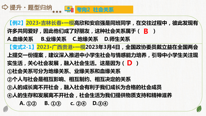 2024年中考道德与法治一轮复习专题八：走进社会生活（课件21张PPT）