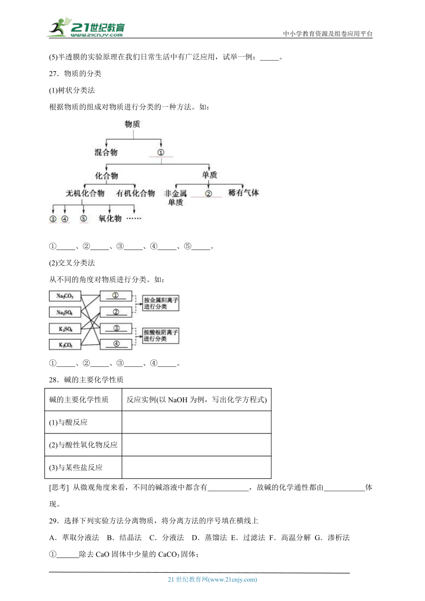 鲁科版 高中化学 必修第一册 2.1元素与物质分类同步练习（含答案）