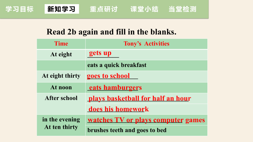 Unit 2What time do you go to school? Section B (2a~2c)  课件(共23张PPT，内嵌音频) 2023-2024学年人教版英语七年级下册