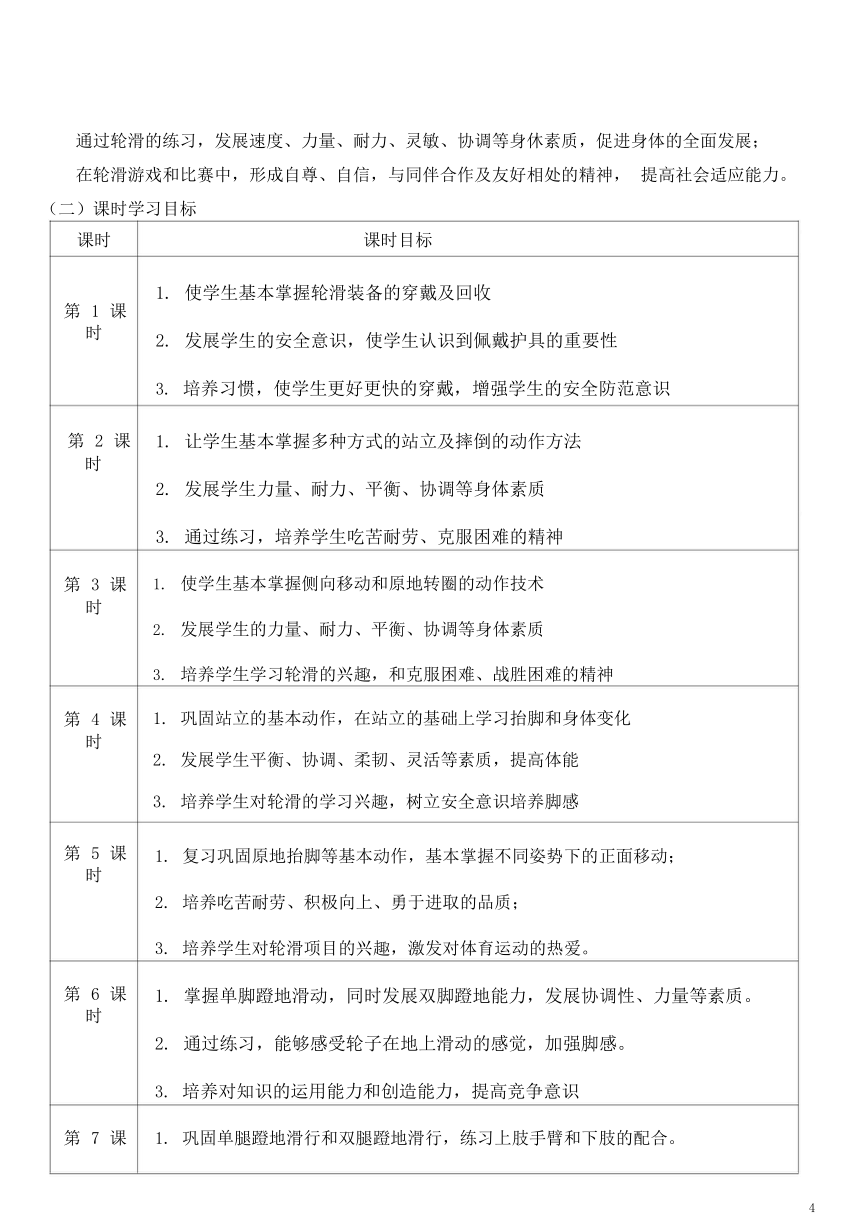 新课标体育与健康作业设计--人教版   二年级上册   《轮滑》