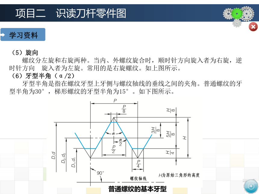 项目二　识读刀杆零件图 课件(共34张PPT)-《机械制图》同步教学（大连理工大学出版社）