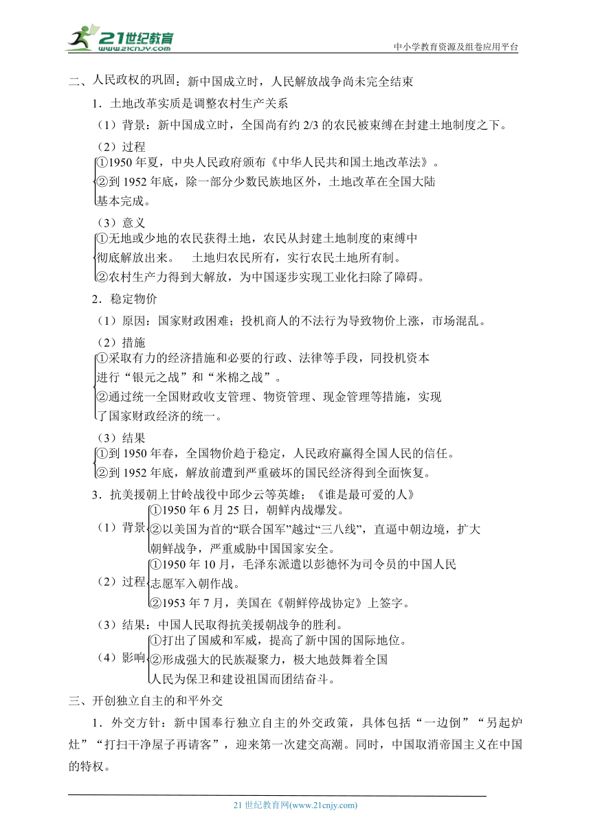 (学案)纲要（上）第26课中华人民共和国成立和向社会主义的过渡