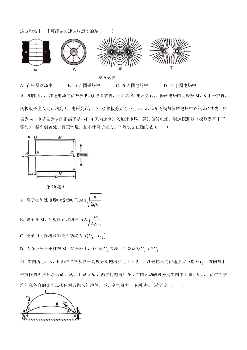 2024届浙江省温州市高三二模物理试题（含答案）