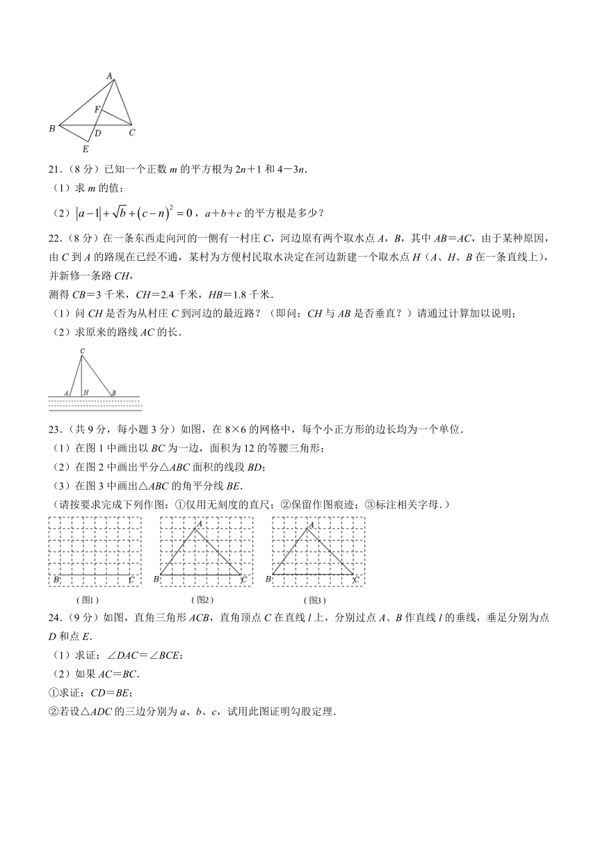 江苏省盐城市亭湖区盐城景山中学2023-2024学年八年级上学期10月月考数学试题（含答案）