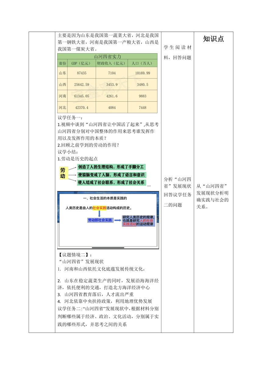 （核心素养目标）高中思想政治统编版必修四  5.1_《社会历史的本质》教案（表格式）