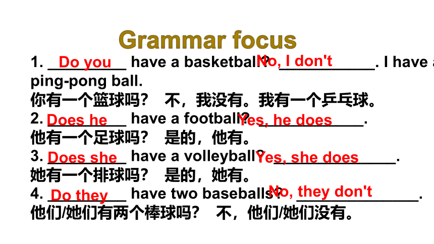 七上Unit 5 Do you have a soccer ball?单元复习课件(共25张PPT)