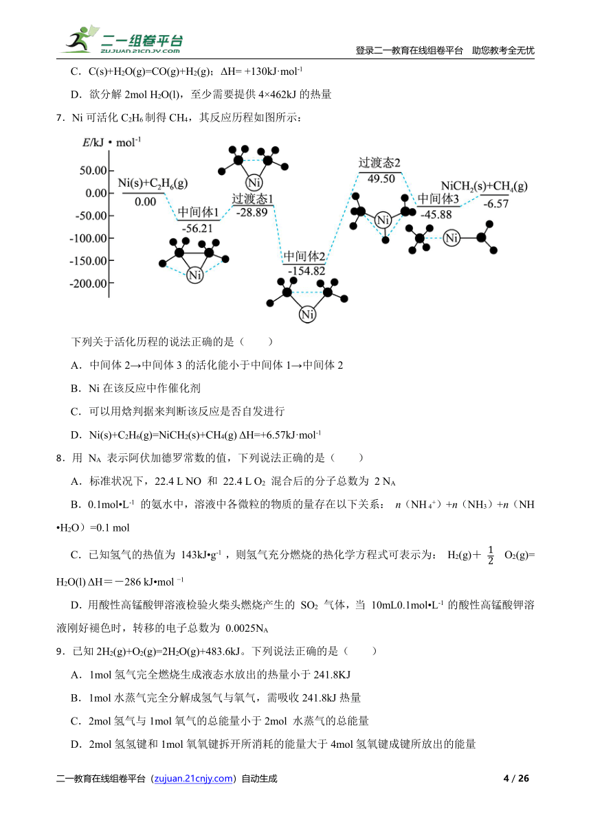 高考化学第一轮复习：热化学方程式