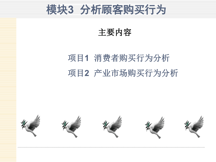 模块3  分析顾客购买行为 课件(共30张PPT)- 《市场营销项目化教程》同步教学（轻工业版）