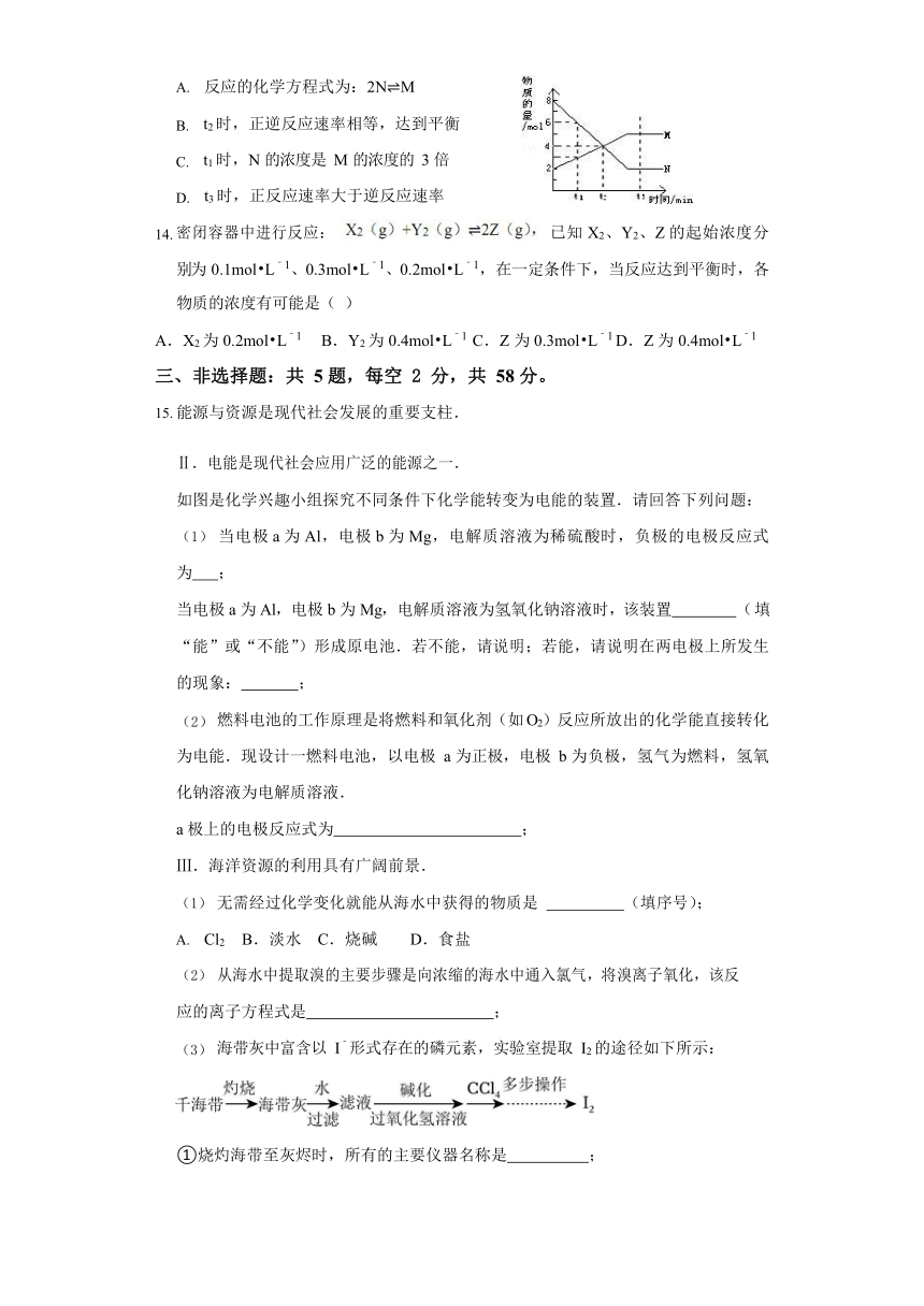 海南省海口嘉勋高级中学2023-2024学年高二上学期9月开学考试化学试题（含答案）