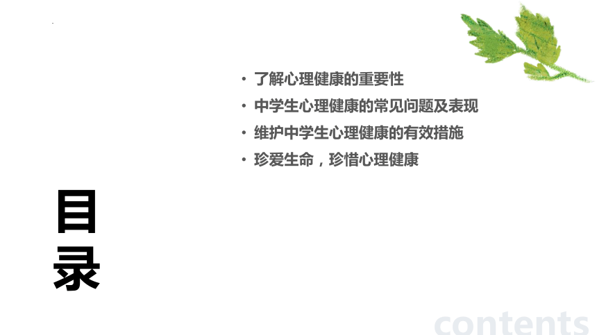 2023-2024学年 珍爱生命中学生心理健康主题班会课件(共18张PPT)