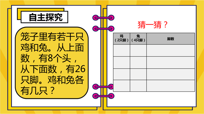 人教版四下数学广角——鸡兔同笼 课件