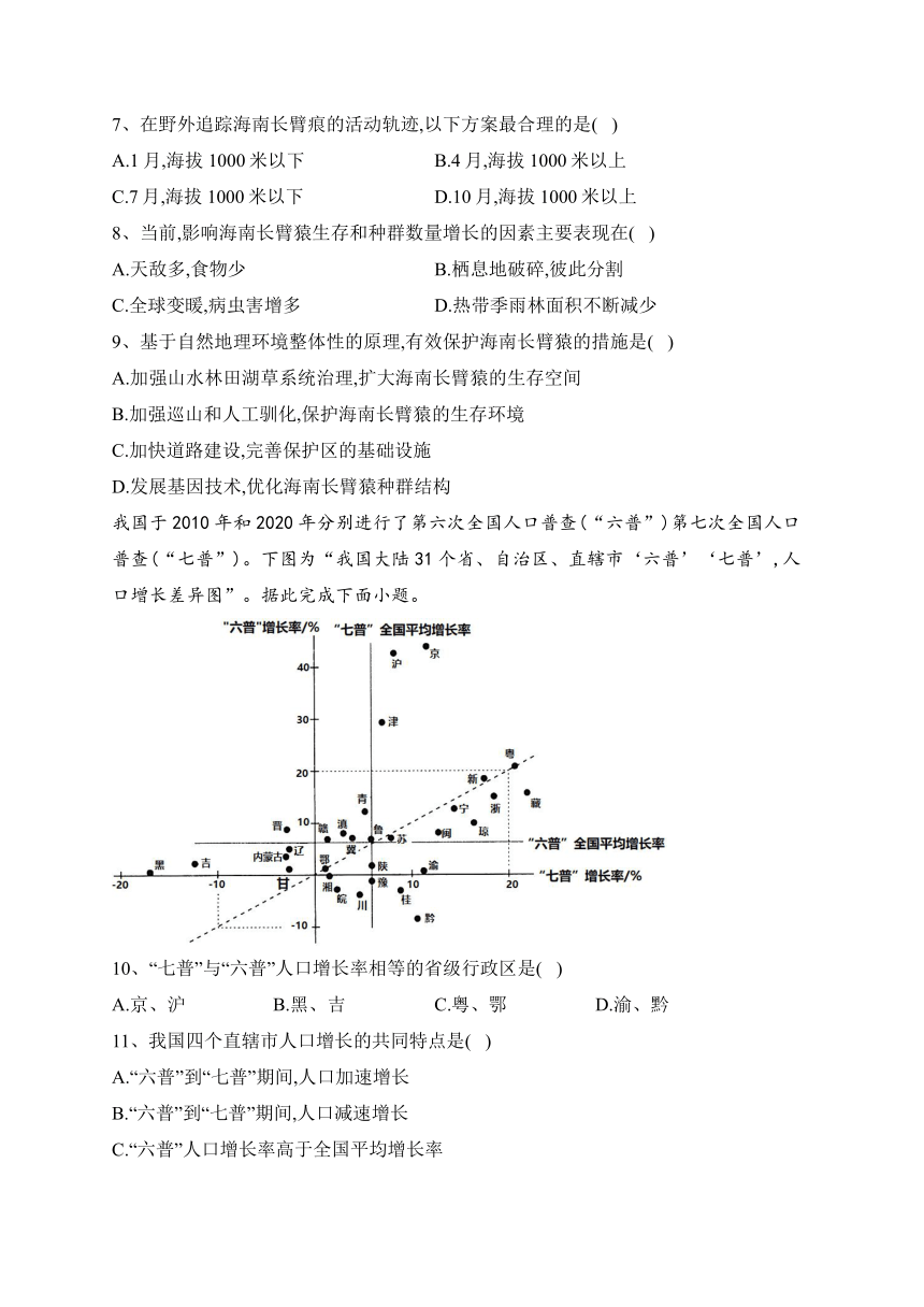 湖南省衡阳市衡南县2022-2023学年高二下学期期末考试地理试卷（含解析）