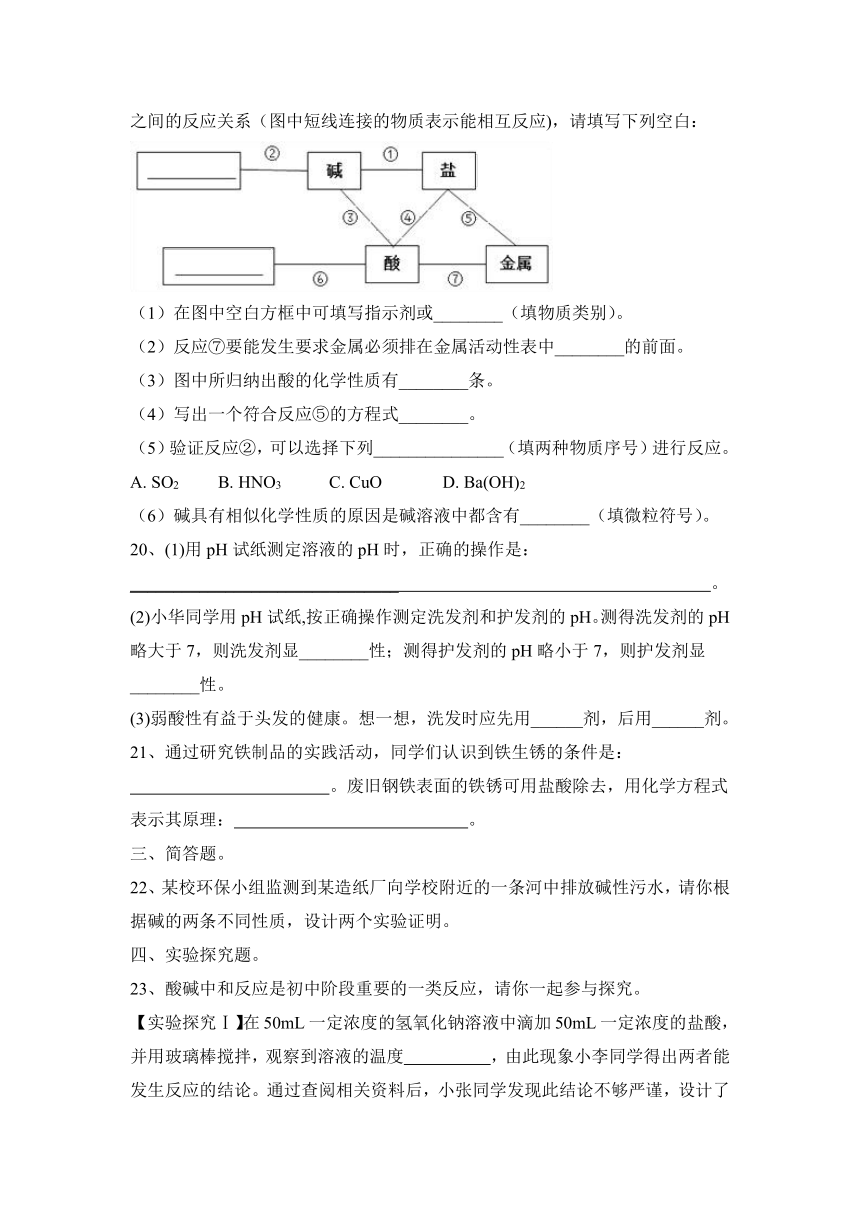 2023—2024学年人教化学九年级下册第十单元 酸和碱 分层练习(含答案)