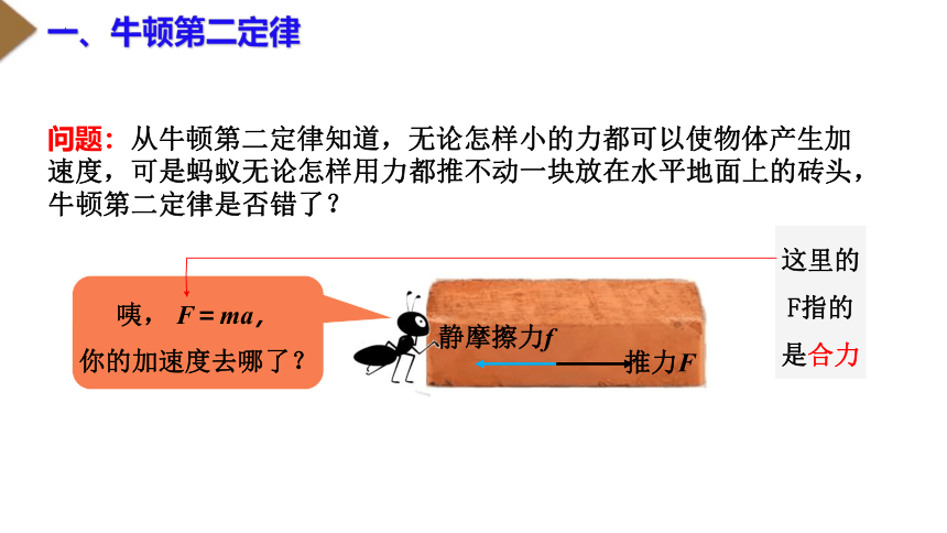 4.3 牛顿第二定律 教学课件(共17张PPT，含内嵌视频)2023-2024学年高一上学期物理人教版（2019）必修第一册