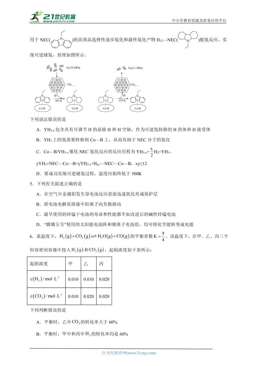 人教版高中化学选择性必修1期末巩固练（含答案）