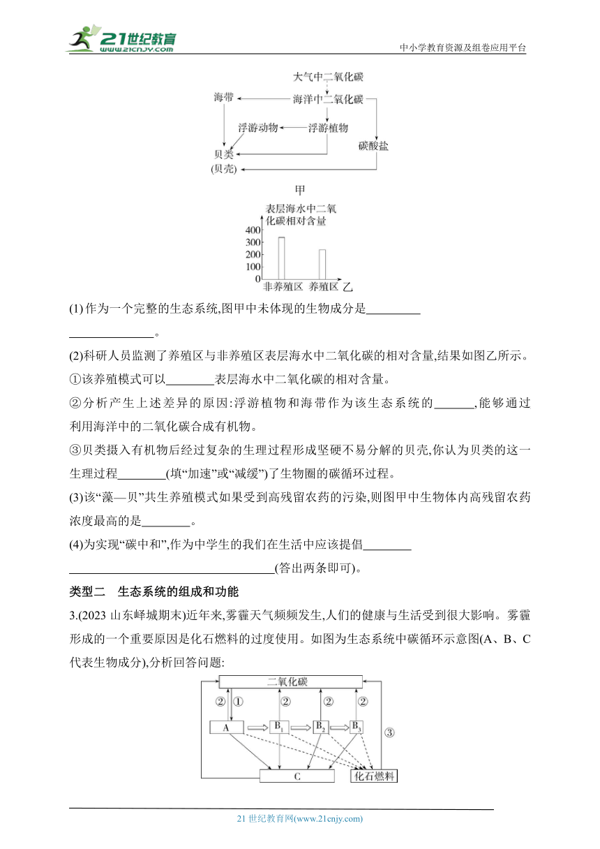 2024济南版生物学八年级下学期--专项素养综合全练(二) 生态系统(含解析)