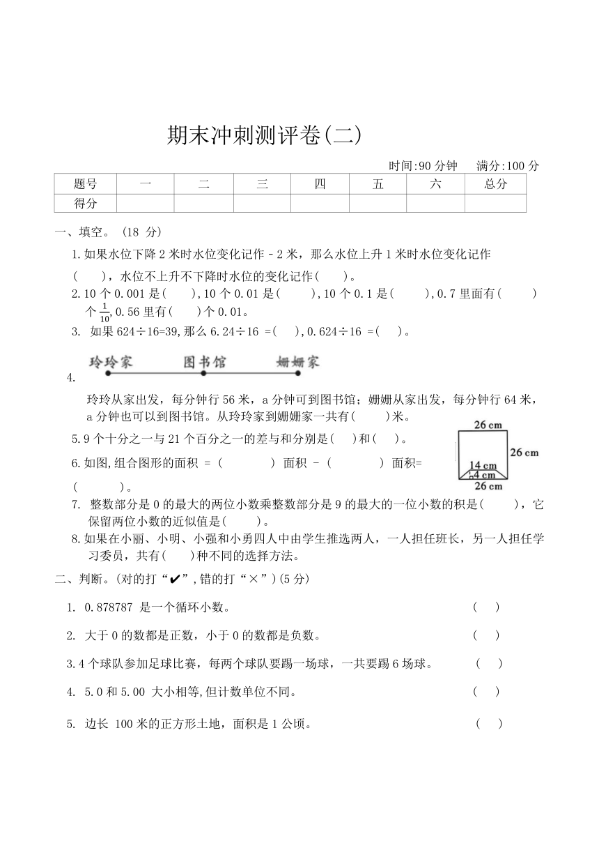 苏教版数学五年级上册  期末冲刺测评卷(二)（含答案）