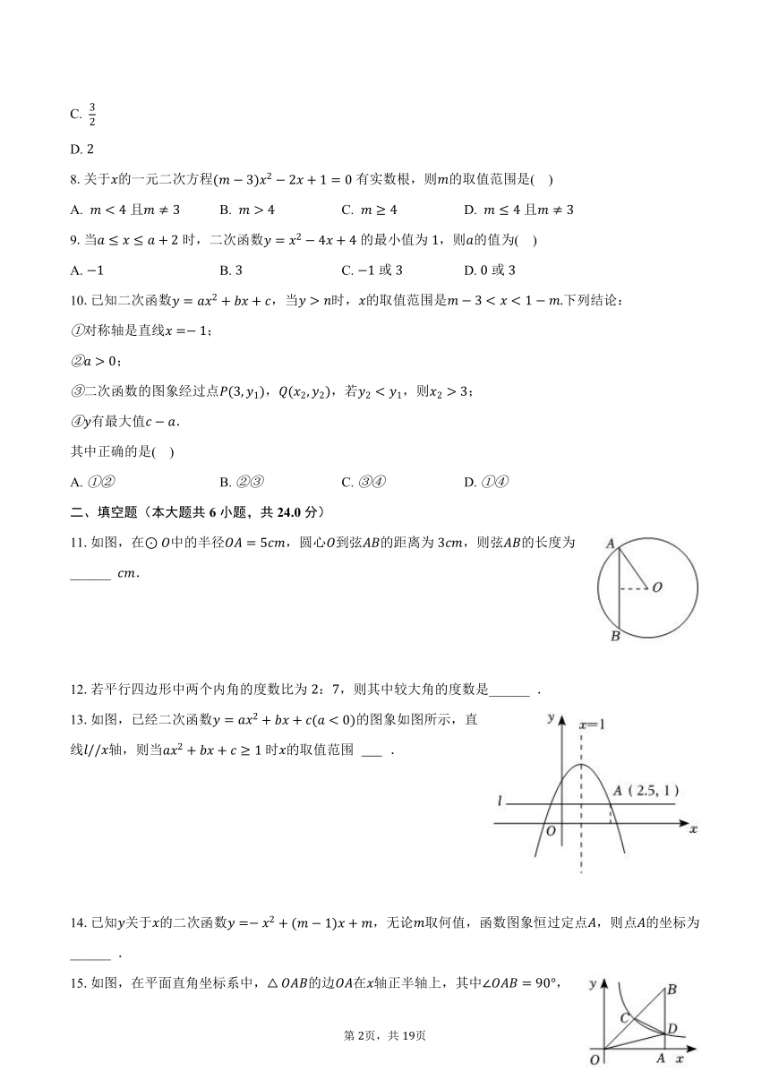 2023-2024学年浙江省杭州重点中学九年级（上）开学数学试卷（含解析）