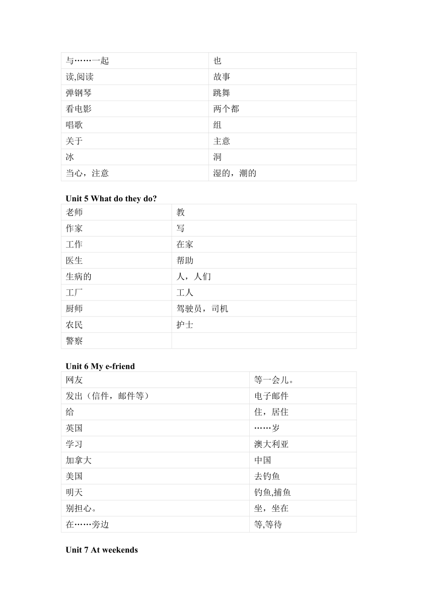 牛津译林版英语五年级上册单词默写表