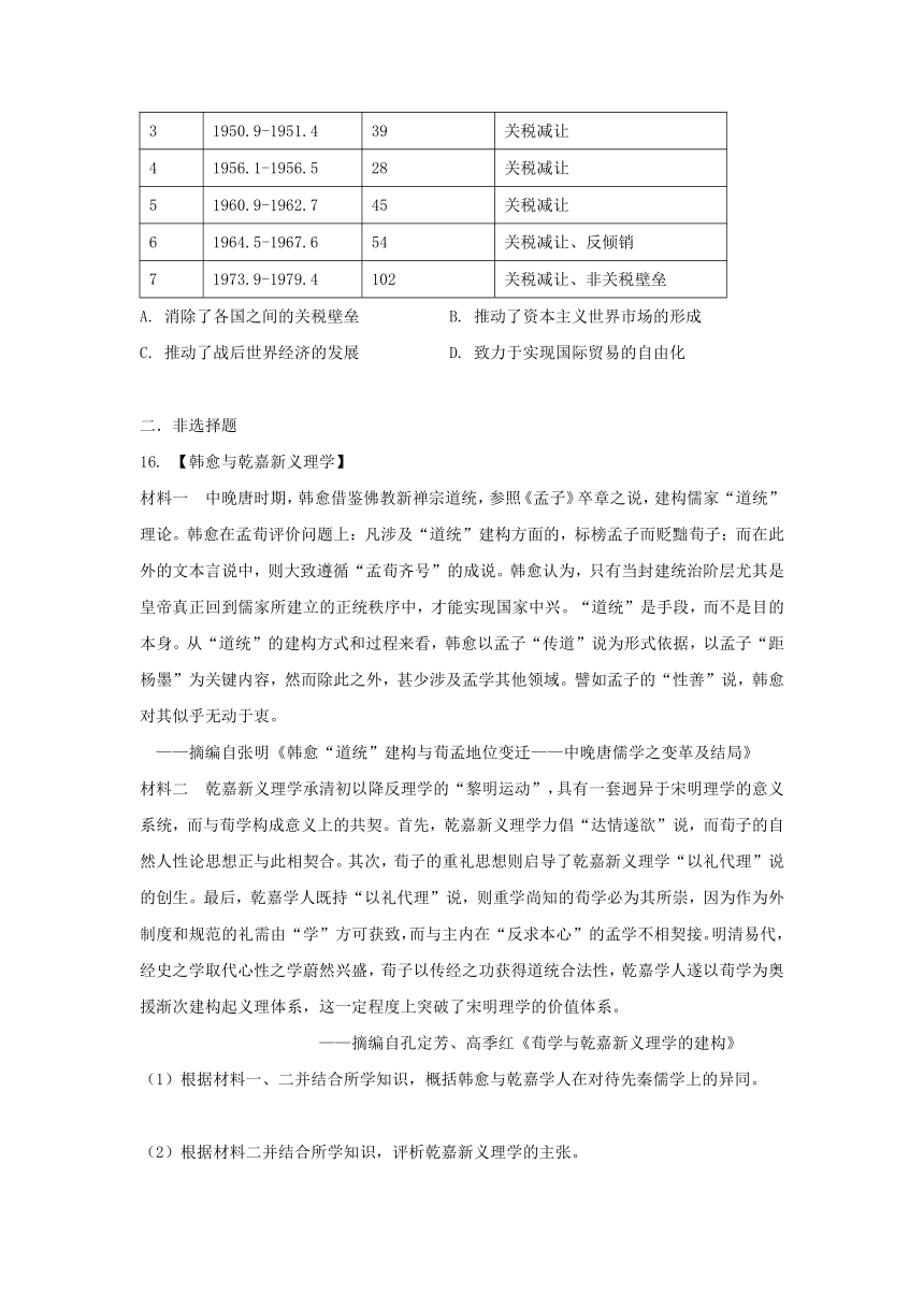 湖北省黄石市有色第一中学2023-2024学年高三下学期3月考试历史试卷（含答案）